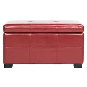 Kerrie Red Upholstered Storage Entryway Bench