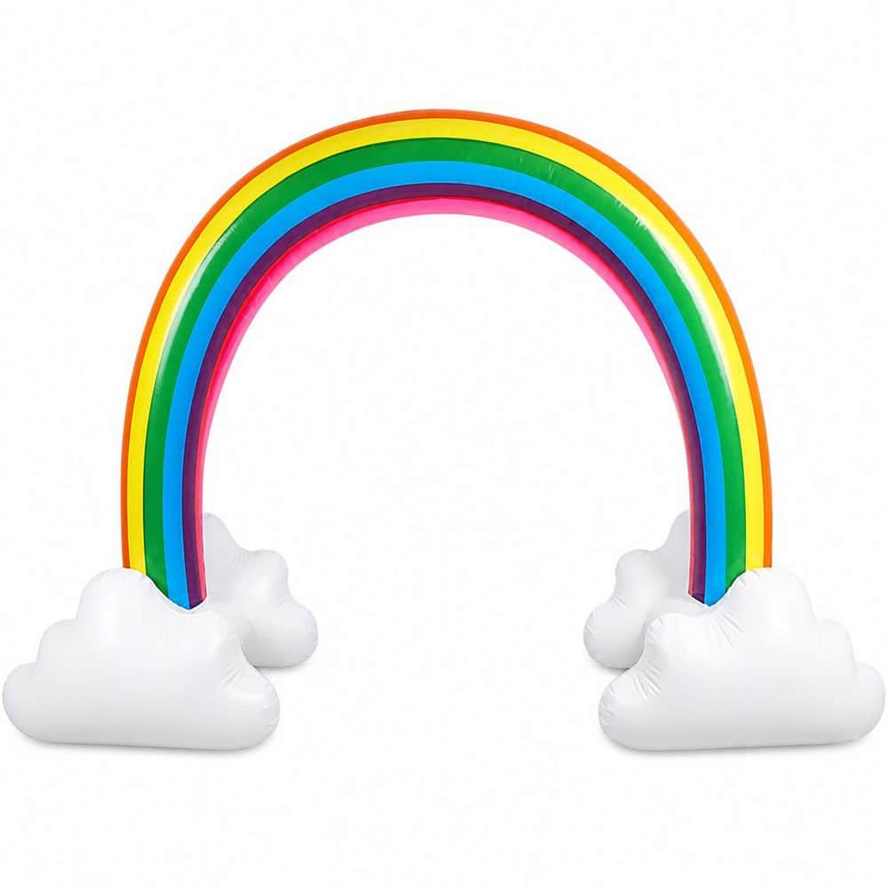Inflatable Rainbow Cloud Sprinkler Toys, 8 x 5.5 Ft Summer Sprinkler Backyard Water Park Supply for Kids price history on PriceWatchPro