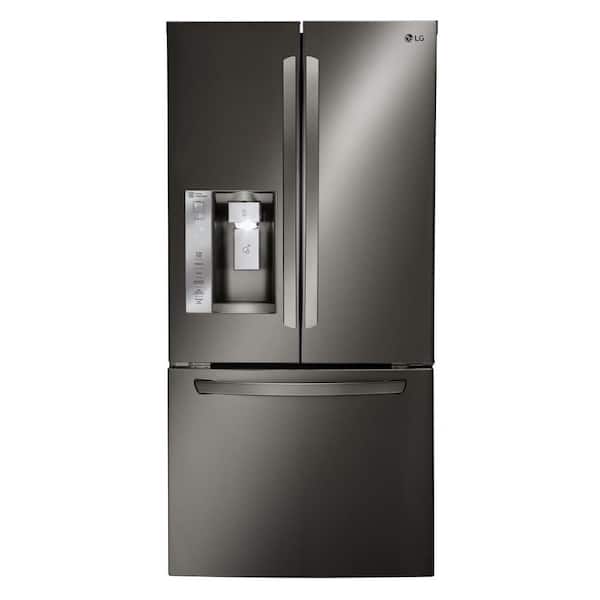 LG 33 in. W 24.2 cu. ft. French Door Refrigerator in Black Stainless Steel