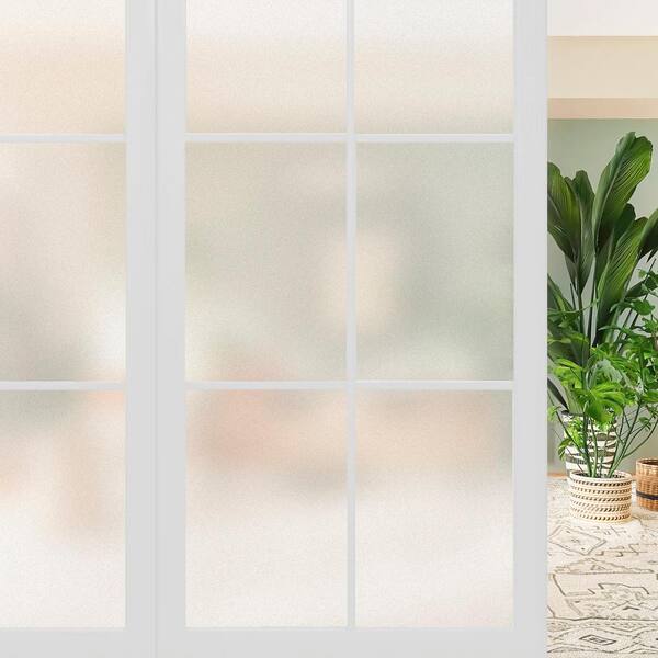 Mediterranean Static Cling Glass Window Film Privacy Frosted Opaque Glass Decor 