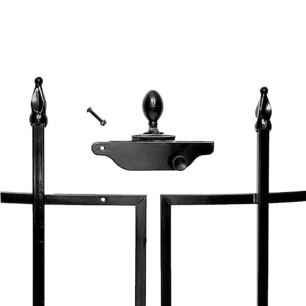 Beaumont No Dig 40.4 in. H x 53.8 in. W Black Metal Decorative Garden Fence Gate