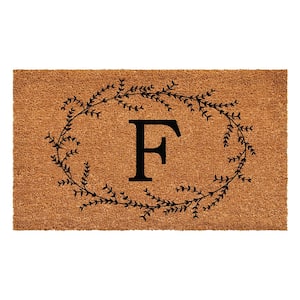 Rustic Leaf Vine Monogrammed Doormat, 36" x 72" (Letter F)