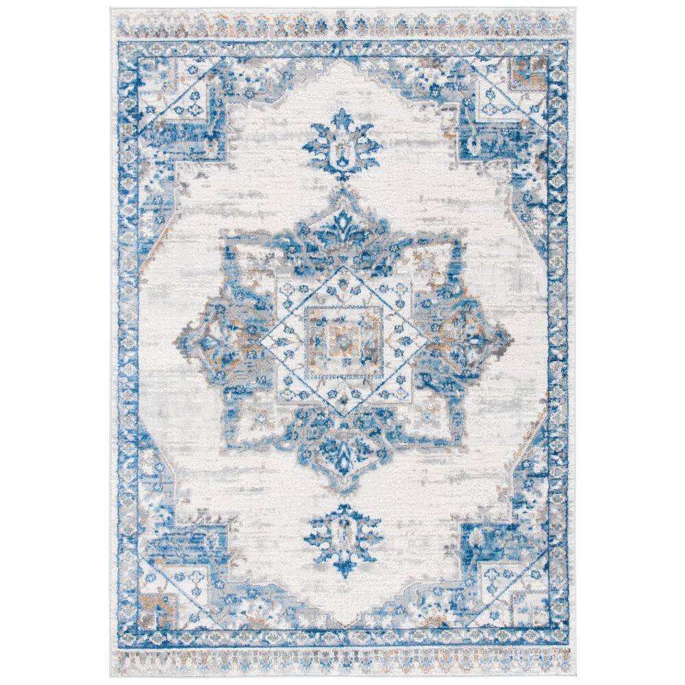 Shivan 9 ft. x 12 ft. Ivory/Blue Medallion Distressed Area Rug price history on PriceWatchPro
