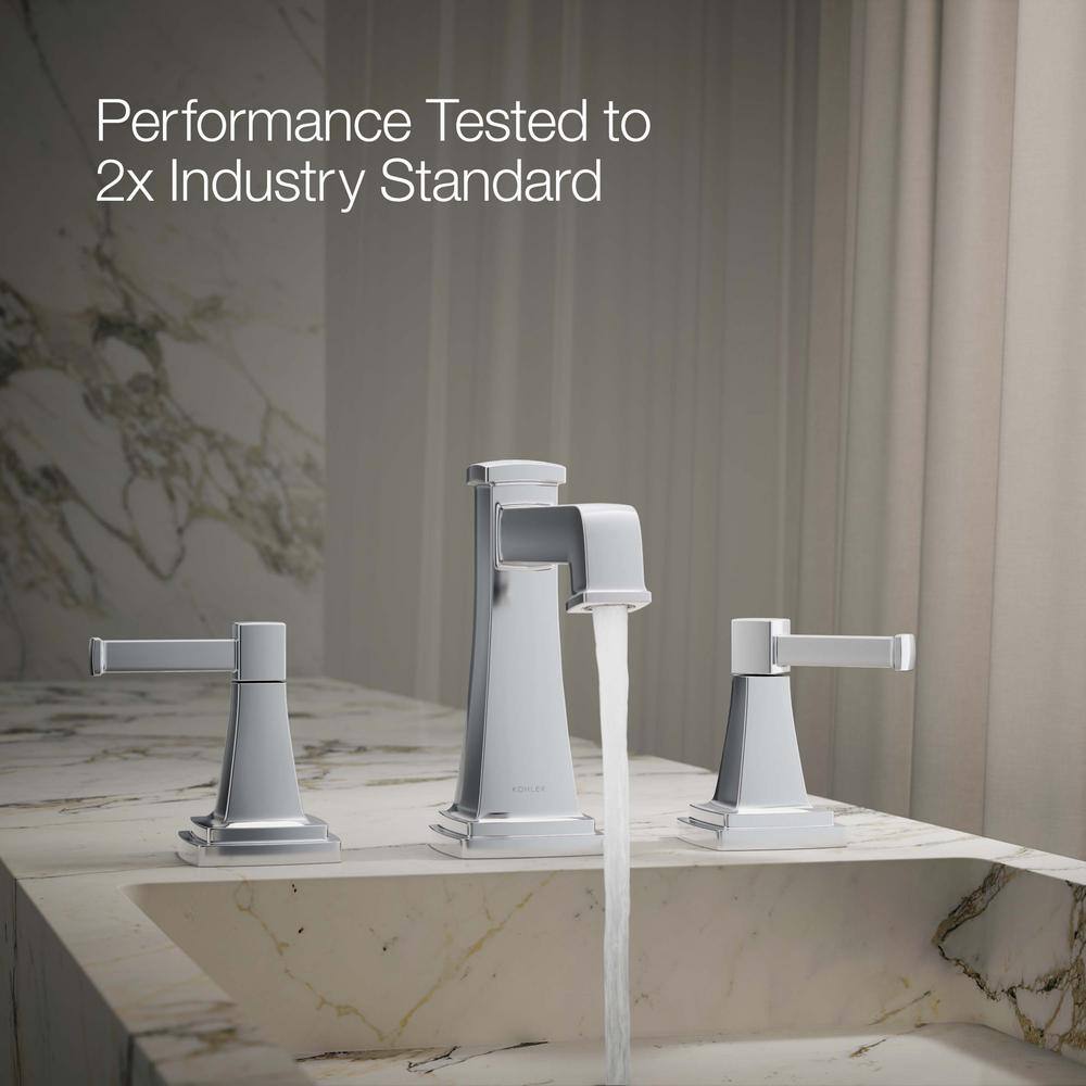 Polished Chrome Widespread Bathroom Sink Faucet with Lever Handles