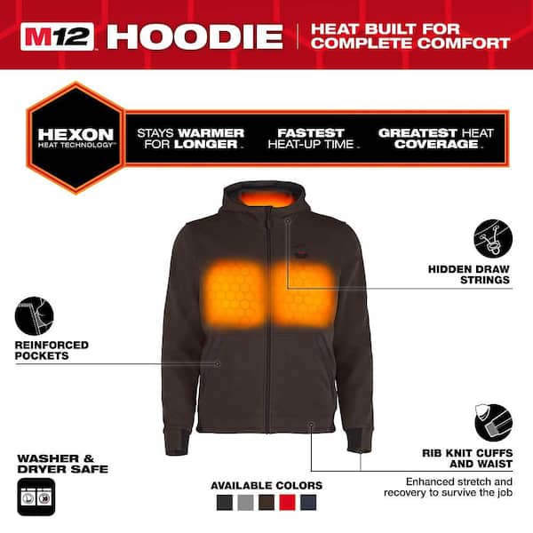 Men's 2X-Large M12 12-Volt Lithium Ion Cordless Brown Heated Hooded Jacket (Jacket and Battery Holder Only)