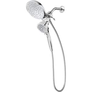 Attract with Magnetix 6-Spray 6.75 in. Dual Wall Mount Fixed and Handheld Shower Head 1.75 GPM in Chrome