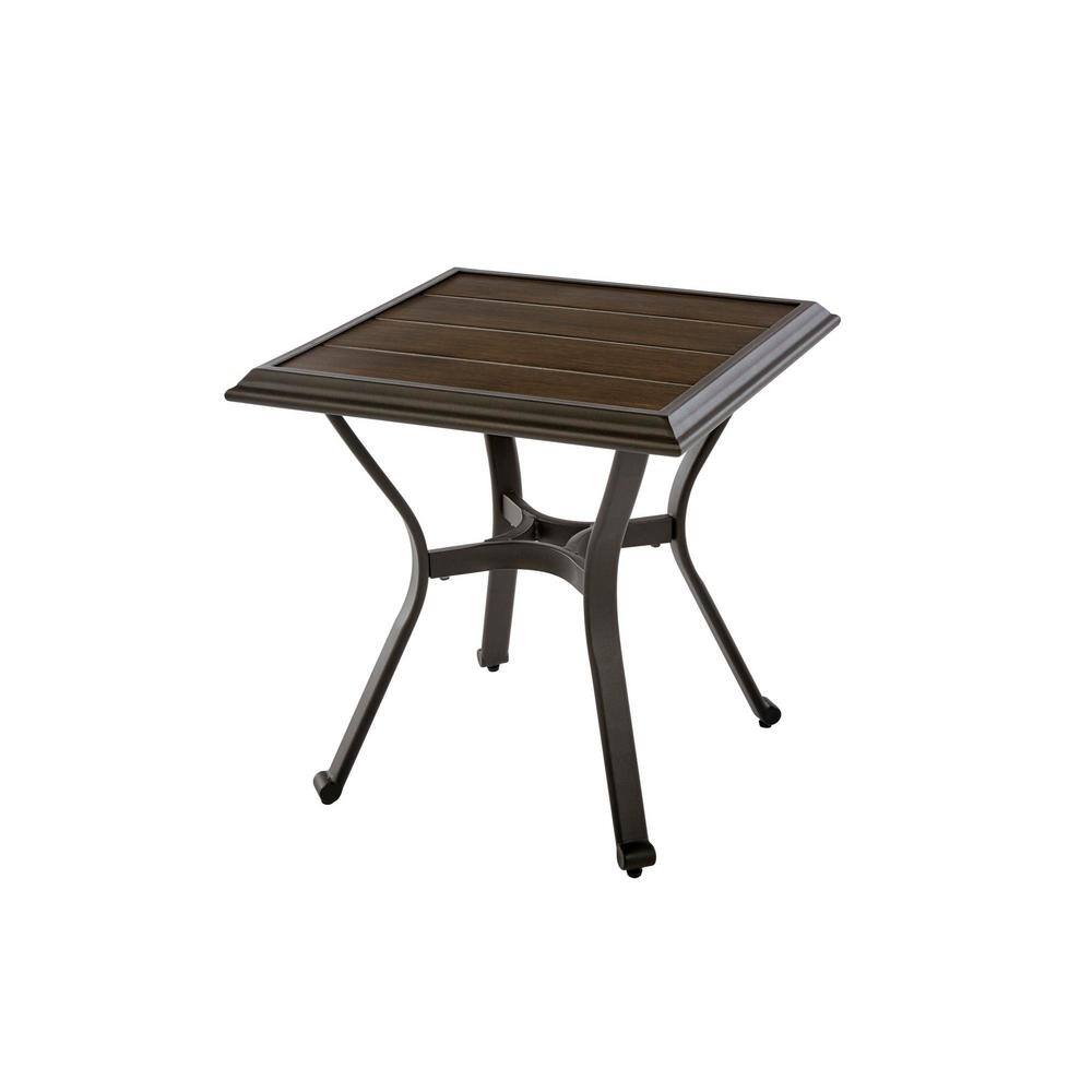 Hampton Bay Becker Dark Mocha Steel Outdoor Patio Side Table 1104b_TS Sansujyuku sansujyuku.com