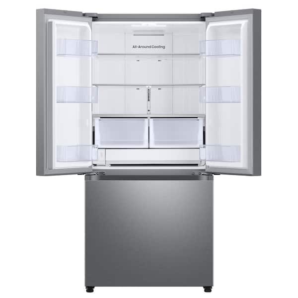 Samsung 33 in. W 24.5 cu. ft. 3-Door French Door Smart Refrigerator in Stainless  Steel with Dual Icemaker RF25C5151SR - The Home Depot