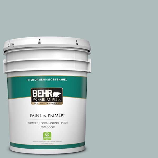 BEHR PREMIUM PLUS 5 gal. Home Decorators Collection #HDC-CT-26 Watery Semi-Gloss Enamel Low Odor Interior Paint & Primer