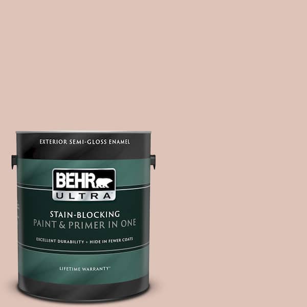 BEHR ULTRA 1 gal. #UL120-15 Coral Stone Semi-Gloss Enamel Exterior Paint and Primer in One