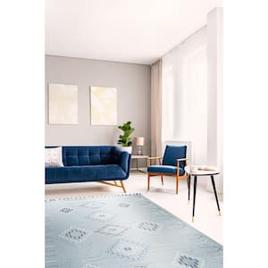 4 ft. x 6 ft. Silver Elegant and Durable Hand Knotted Cotton Contemporary Flat Weave Rectangle Wool Area Rugs