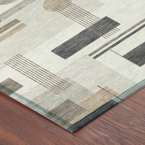 Chantille Machine Washable Indoor/Outdoor Abstract ACN2822 Ivory 2 ft. x 7 ft. Runner Rug