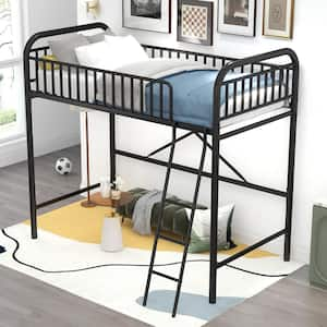 DHP Kolin Black Metal Twin Loft Bed DE65618 - The Home Depot