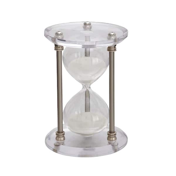 Novogratz Silver Hourglass Sand Metal Timer with Acrylic Base