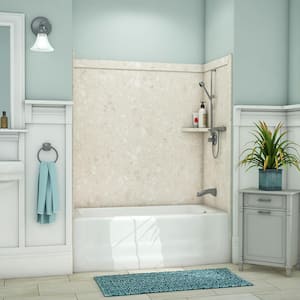 Elite 32 in. x 60 in. x 60 in. 9-Piece Easy Up Adhesive Tub Surround in Calabria