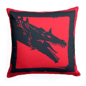 Game of Thrones Year of the Dragon Red Dragon 18 in. x 18 in. Printed Multi-Color Throw Pillow