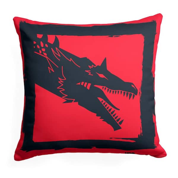 THE NORTHWEST GROUP Game of Thrones Year of the Dragon Red Dragon 18 in. x 18 in. Printed Multi-Color Throw Pillow