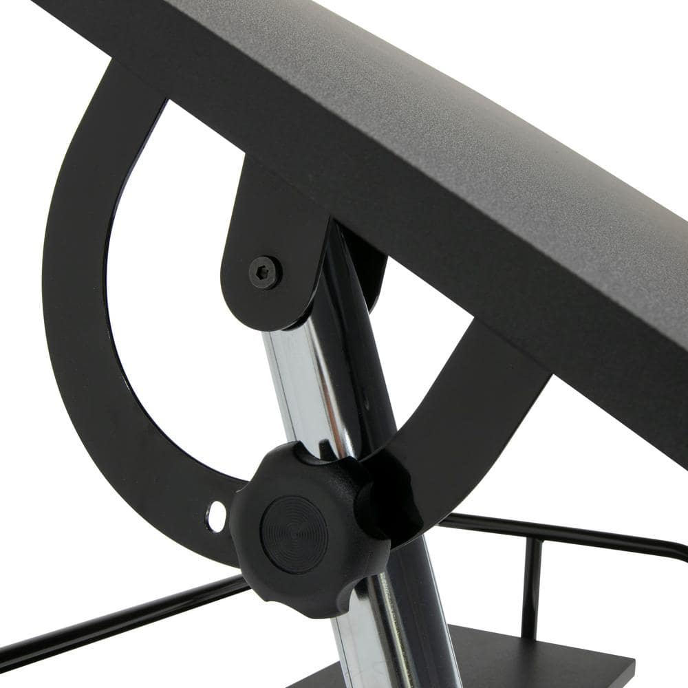 Contemporary Black Wood Adjustable Drafting Table with Storage