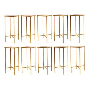 10 Pieces 22.44 in. x 9 in. x 9 in. Gold Outdoor Metal Steel Plant Stand Wedding Flower Display Stand Wedding Decor