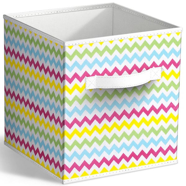 Sorbus Storage Cubes with Handles, Multicolored 10.5 in. x 11 in. Fabric Decorative Basket (Set of 1) Clothes, Closet Organizer