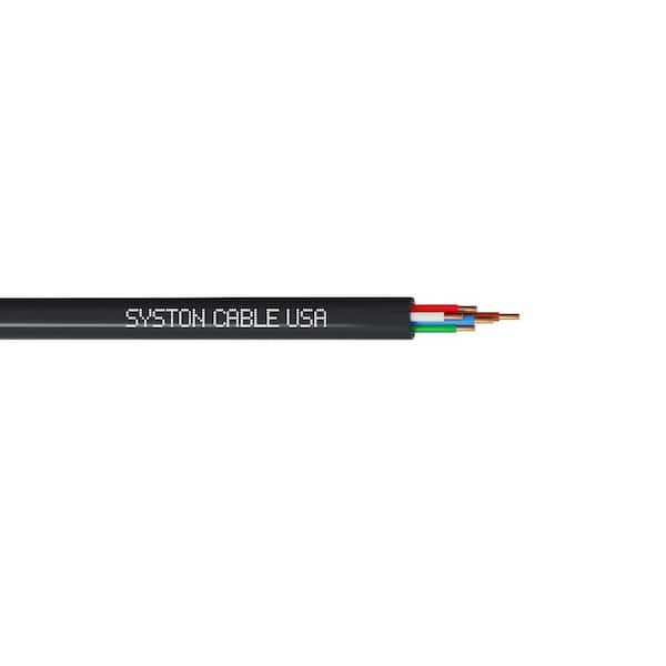 30 ft. 18 / 5 Balck Solid Copper Sprinkler Wire-Underground Irrigation, Field Central Control System UV Resistant UL/ETL