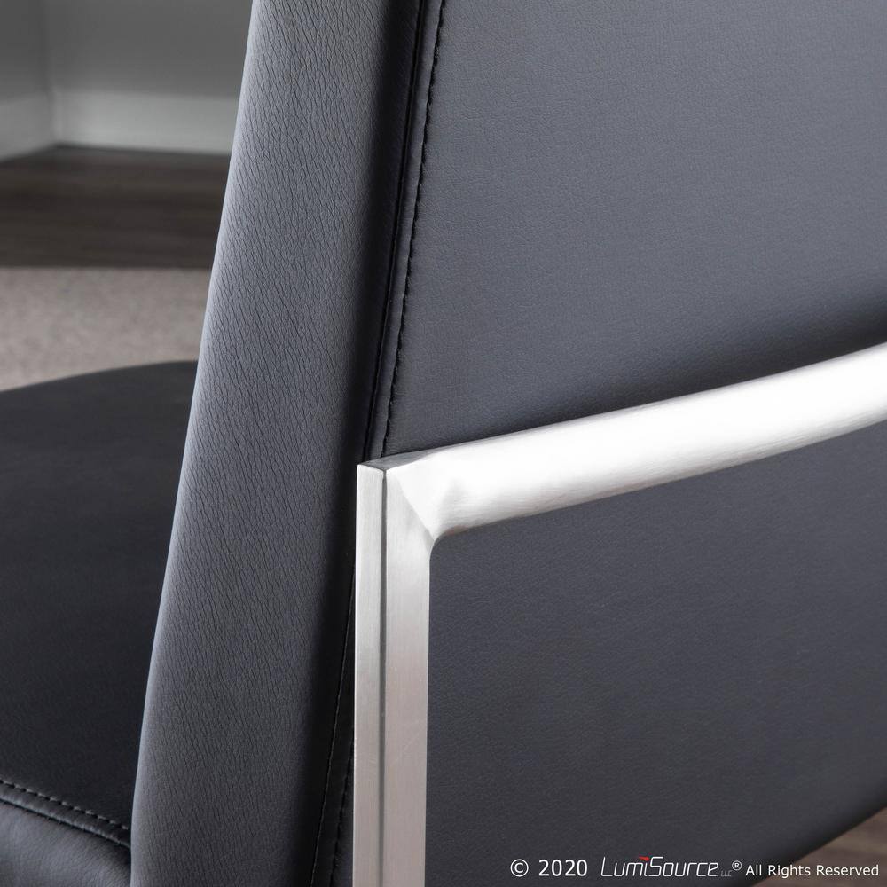 Fuji Contemporary High Back Faux Leather Dining Chair in Black