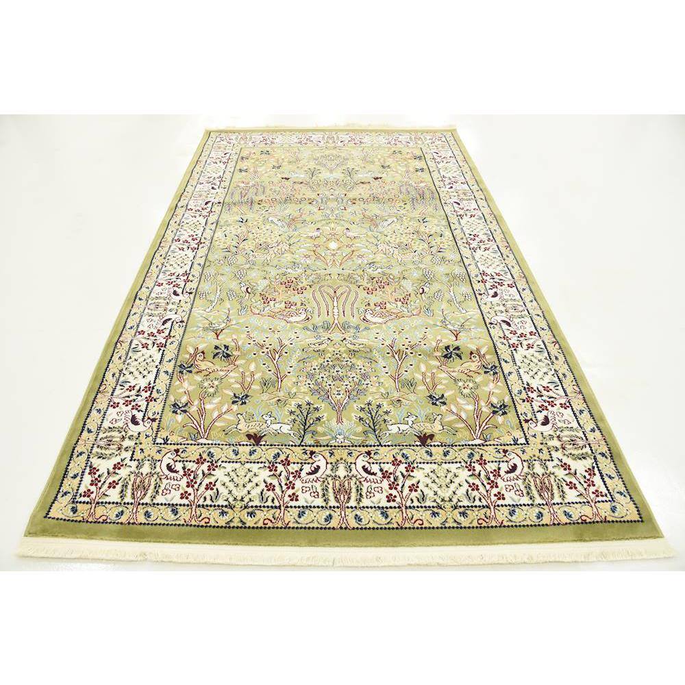 Emerald Blossom Easy-Care Rectangular Synthetic Rug