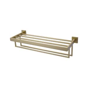 24 in. Wall Mounted Double Towel Bar in Brushed Gold