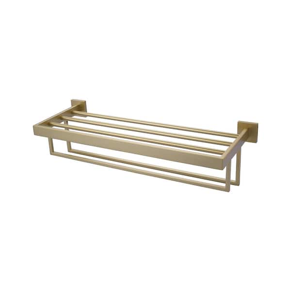 WOWOW 24 in. Wall Mounted Double Towel Bar in Brushed Gold