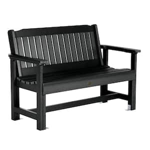 Exeter 52 in. 2-Person Black Plastic Outdoor Bench