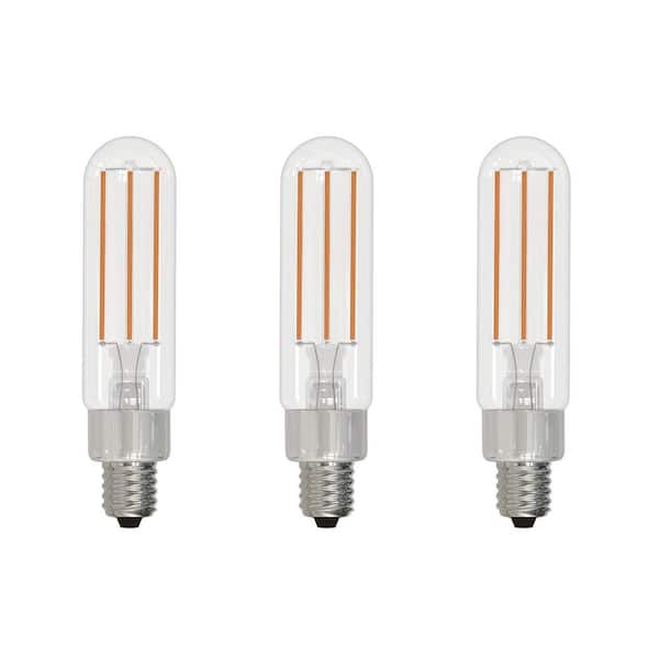 25-Watt Equivalent T6 Dimmable Clear E12 Tubular LED Light Bulb in 3000K Soft White (3-Pack)