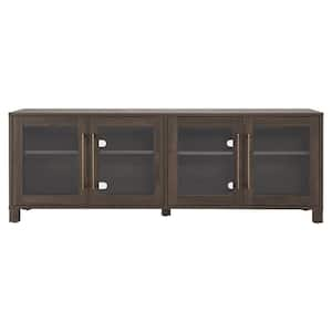 Meyer&Cross Quincy 68 in. Walnut Rectangular TV Stand fits TV's up to ...