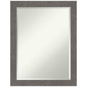 Medium Rectangle Distressed Grey Beveled Glass Modern Mirror (27.25 in. H x 21.25 in. W)