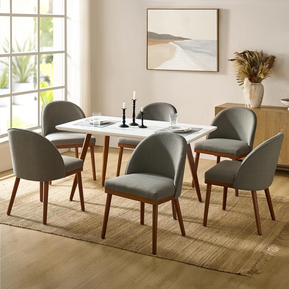 JAYDEN CREATION Hibbs Charcoal Modern Dining Chair with Solid Wood