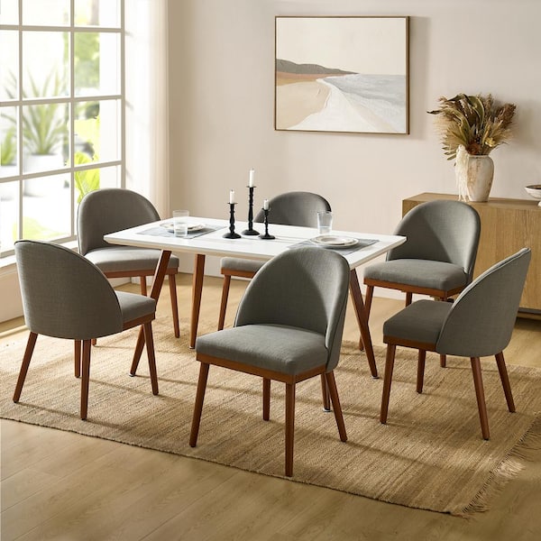 JAYDEN CREATION Hibbs Grey Modern Dining Chair with Solid