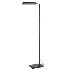Delray 58 in. Height Charcoal Grey Metal Pharmacy Floor Lamp for Living Room with Metal Shade