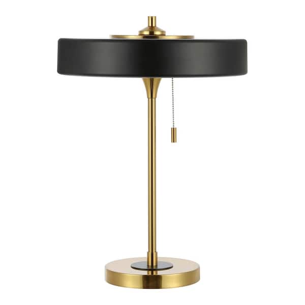 SAFAVIEH Decker 19 in. Black/Brass Table Lamp
