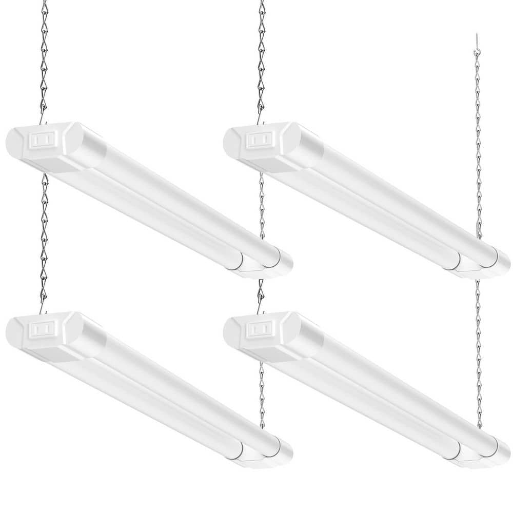 4-Pack 2 ft. 150-Watt Equivalent White LED Shop Light, Linkable, 20W, 6500K Cool Daylight, Ceiling or Hanging Mount price history on PriceWatchPro