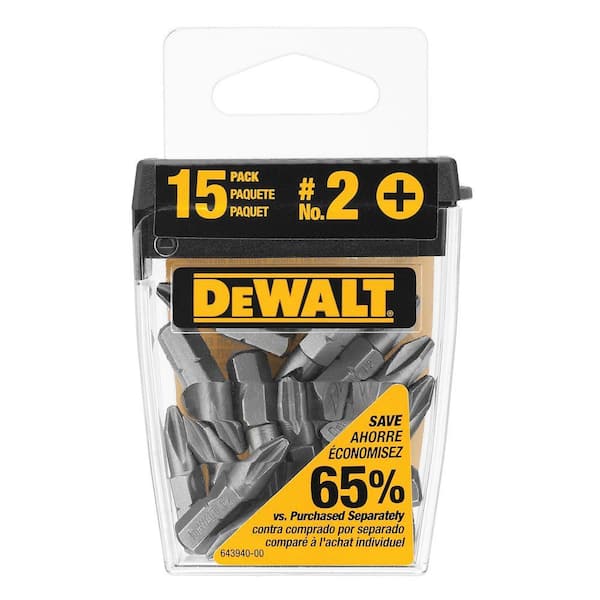 DEWALT #2 Philips High Speed Steel Head Bit Tips (15-Pack)