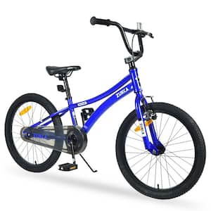 Kids Blue 20 in. Age 7-10 Years Boys Bike, Height Adjustable Saddle & Handlebar, Rear Coaster Brake & Front V Brake
