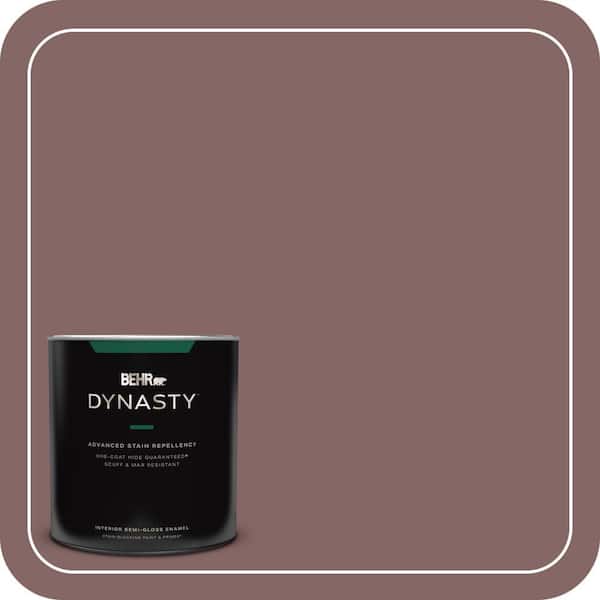BEHR DYNASTY 1 qt. #130F-6 Brazil Nut Semi-Gloss Enamel Interior Stain-Blocking Paint and Primer