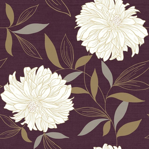 The Wallpaper Company 8 in. x 10 in. Peony Red Wallpaper Sample