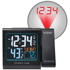 5 in. Color Projection Atomic Digital Alarm Clock with Outdoor temperature