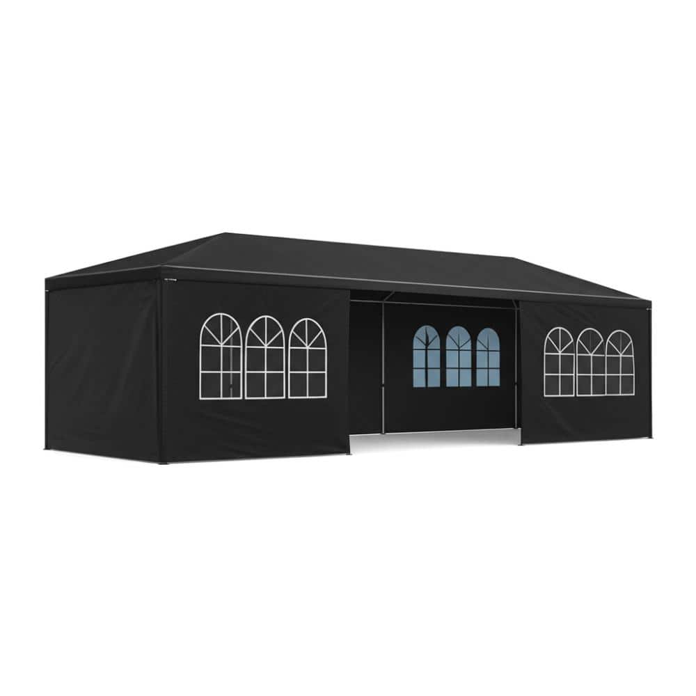 10 ft. x 30 ft. Black Canopy Tent Outdoor Gazebo with 8 Removable Sidewalls for Wedding Party price history on PriceWatchPro