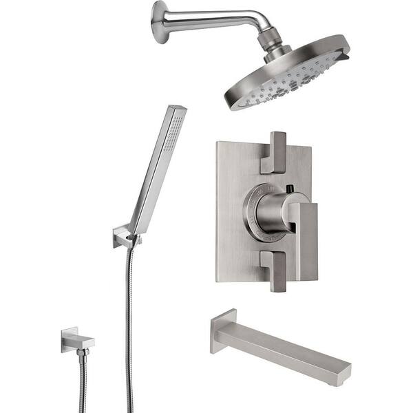 CALIFORNIA FAUCETS Morro Bay Single Handle 3 -Spray Shower Faucet 2.5 GPM with Ceramic Disc Valves, Self-cleaning Nozzles in. BBU