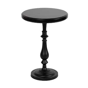 Wixley 18.00 in. Black Round Wood Veneer/MDF End Table