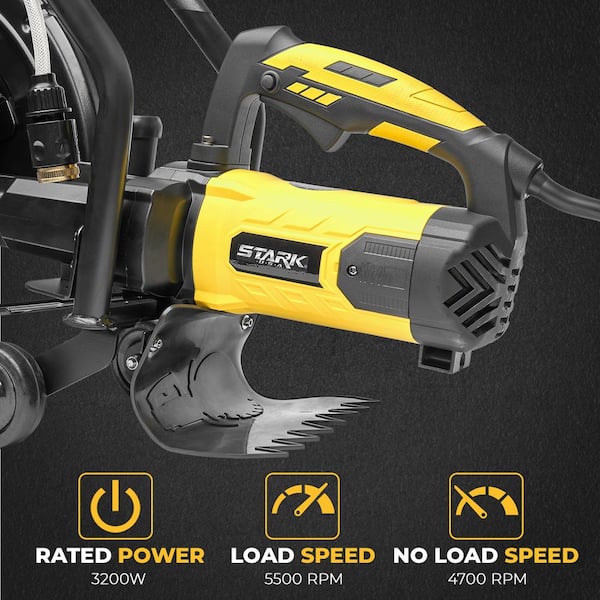 Stark 16 in. 3200-Watt Circular Cut Concrete Saw Cutter with Water Line Attachment (No-Blade)
