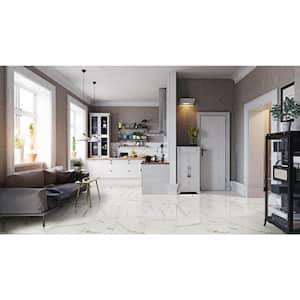 White Calacatta Bianco 24 in. x 24 in. Polished Porcelain Floor and Wall Tile (16 sq. ft./Case)