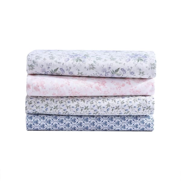  Laura Ashley Home Queen Sheet Set, Soft Sateen Cotton