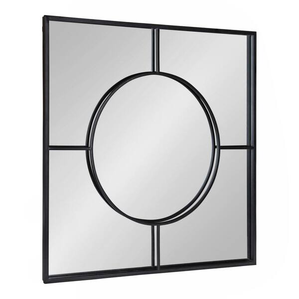 Kate and Laurel Medium Square Black Modern Mirror (30 in. H x 30 in. W)